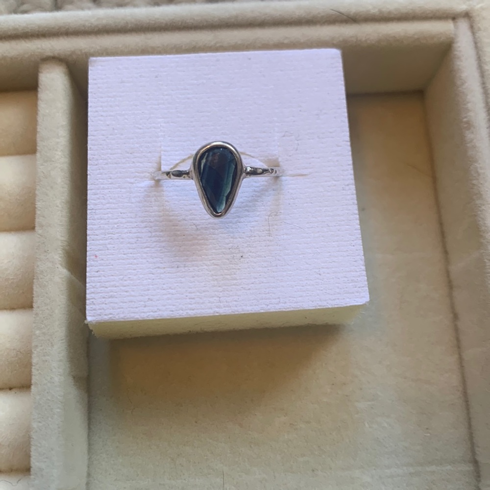 Handmade sterling silver Parti Sapphire ring
